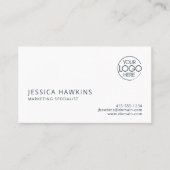 Carte De Visite Logo moderne chic Indigo Blue Professional (Devant)