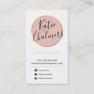Carte De Visite LOGO moderne chic joli or rose roux noir