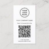 Carte De Visite Logo moderne Code QR (Devant)