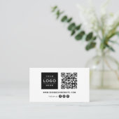 Carte De Visite Logo Moderne Code QR Réseaux Sociaux (Debout devant)