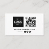 Carte De Visite Logo Moderne Code QR Réseaux Sociaux (Devant)