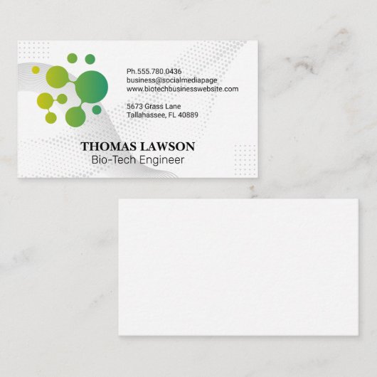 Carte De Visite Logo moderne de Bio Tech (Devant / Derrière)