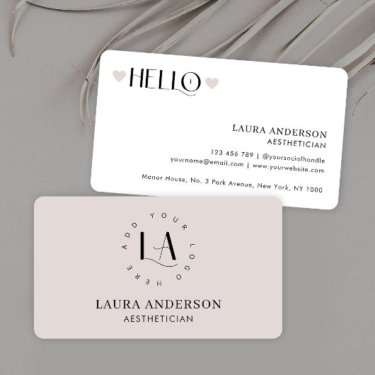 Carte De Visite Logo moderne de crème Neutre Esthétique Élégant