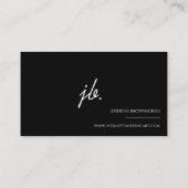 Carte De Visite Logo Moderne de Forme Simple et Propre Noir (Dos)
