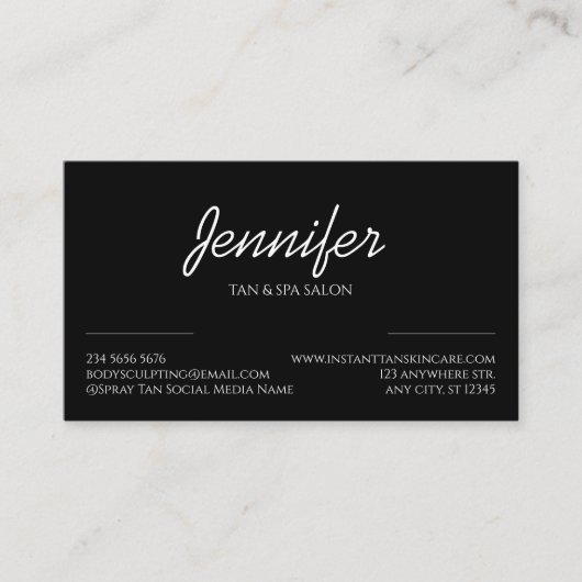 Carte De Visite Logo Moderne de Forme Simple et Propre Noir (Devant)