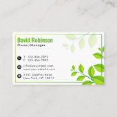 Carte De Visite Logo moderne de paysage noir et vert (Dos)