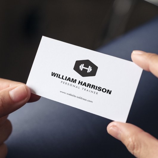 Carte De Visite Logo moderne Dumbbell Logo Personnel Trainer Fitne