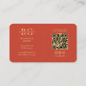Carte De Visite Logo moderne élégant B Monogram Orange (Dos)
