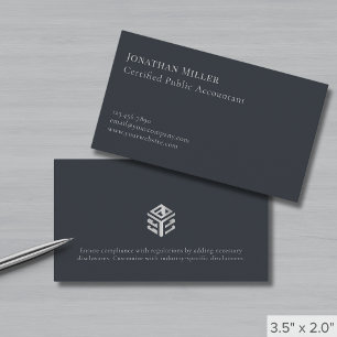 Carte De Visite Logo moderne en argent gris