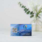 Carte De Visite Logo moderne énergie renouvelable | Panneaux Sun (Debout devant)