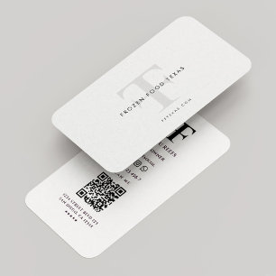 Carte De Visite Logo moderne F T Minimal Compagnie Noir Blanc