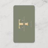 Carte De Visite Logo moderne F T Monogramme Sage Vert (Devant)