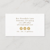 Carte De Visite Logo moderne Faux Gold Circle (Dos)