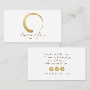 Carte De Visite Logo moderne Faux Gold Circle