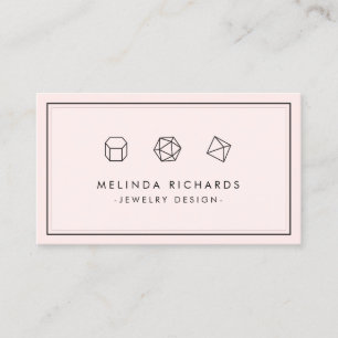 Carte De Visite Logo moderne Gemstone Trio Designer bijoux rose