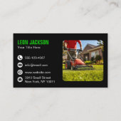 Carte De Visite Logo moderne Green Black Landscaping Lawn Care Log (Dos)