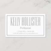 Carte De Visite Logo Moderne Grey Initiales & Nom (Dos)