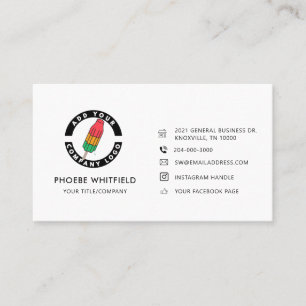 Carte De Visite Logo Moderne Minimaliste Personnalisé Icônes des M