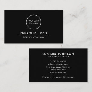 Carte De Visite Logo Moderne Minimaliste Professionnel Noir