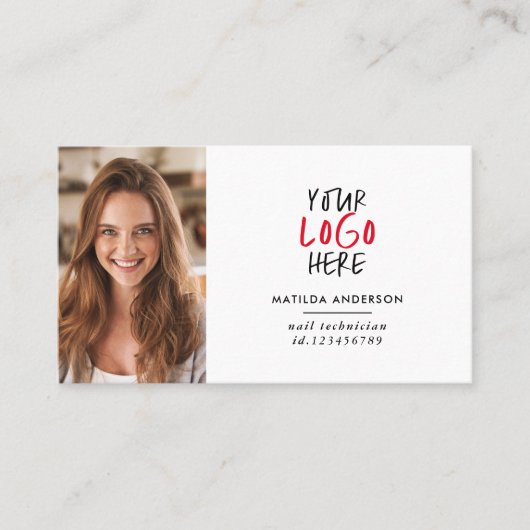 Carte De Visite Logo moderne, minime et remplaçable (Devant)