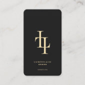 Carte De Visite Logo moderne Monogram L Black Gold Professional (Devant)