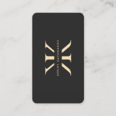 Carte De Visite Logo moderne Monogramme Professionnel K Black Gold (Devant)