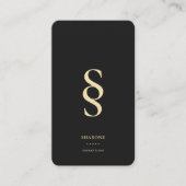 Carte De Visite Logo moderne Monogramme S Black Gold Professional (Devant)