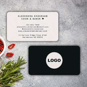 Carte De Visite Logo Moderne Noir Blanc Professionnel
