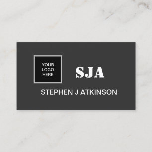 Carte De Visite Logo moderne Noir minimaliste Initiales Profession