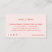 Carte De Visite Logo moderne ongle Beauté Salon Grille photo Colla (Dos)