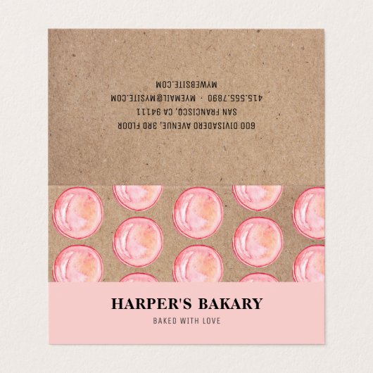 Carte De Visite Logo moderne Pastel Pink Macarons Professional (Extérieur déplié)