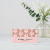 Carte De Visite Logo moderne Pastel Pink Macarons Professional (Debout devant)