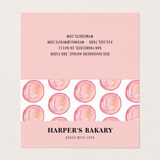 Carte De Visite Logo moderne Pastel Pink Macarons Professional (Extérieur déplié)