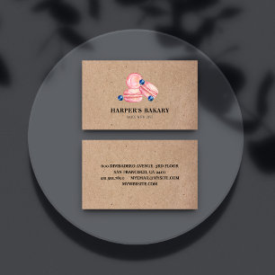 Carte De Visite Logo moderne Pastel Pink Macarons Professional