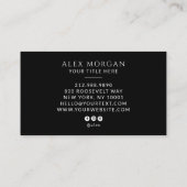 Carte De Visite Logo Moderne Professionnel Noir (Dos)