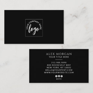 Carte De Visite Logo Moderne Professionnel Noir