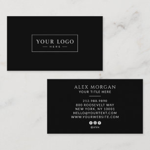 Carte De Visite Logo Moderne Professionnel Noir