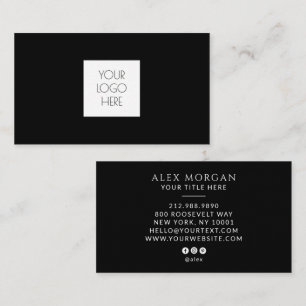 Carte De Visite Logo Moderne Professionnel Noir