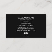 Carte De Visite Logo Moderne Professionnel Noir (Dos)