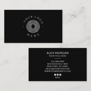 Carte De Visite Logo Moderne Professionnel Noir