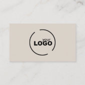Carte De Visite Logo moderne professionnel QR Code Beige (Dos)