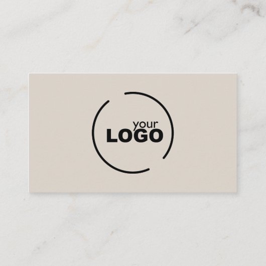 Carte De Visite Logo moderne professionnel QR Code Beige (Dos)