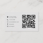 Carte De Visite Logo moderne professionnel QR Code gris clair (Dos)