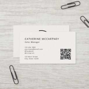 Carte De Visite Logo moderne professionnel QR Code ivoire