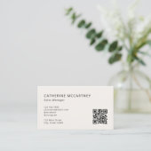 Carte De Visite Logo moderne professionnel QR Code ivoire (Debout devant)