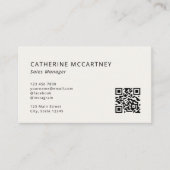 Carte De Visite Logo moderne professionnel QR Code ivoire (Devant)