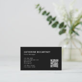 Carte De Visite Logo moderne professionnel QR Code Turquoise & Noi (Debout devant)
