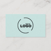 Carte De Visite Logo moderne professionnel QR Code Turquoise & Noi (Dos)