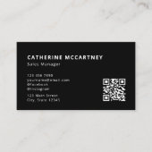 Carte De Visite Logo moderne professionnel QR Code Turquoise & Noi (Devant)