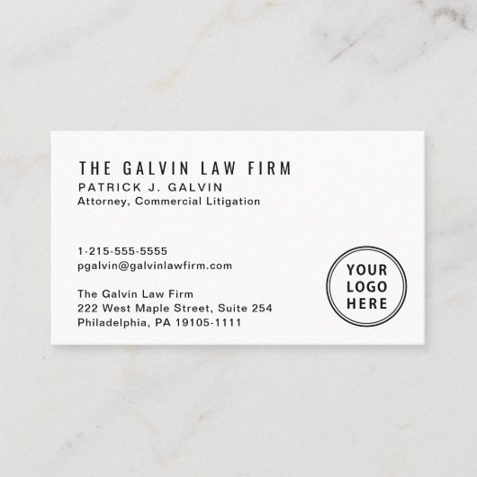 Carte De Visite Logo moderne QR Code Employé (Devant)